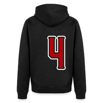 Symbole à 4 chiffres - Veste à capuche bio Premium Unisexe - noir - Dos - Nico (187cm)