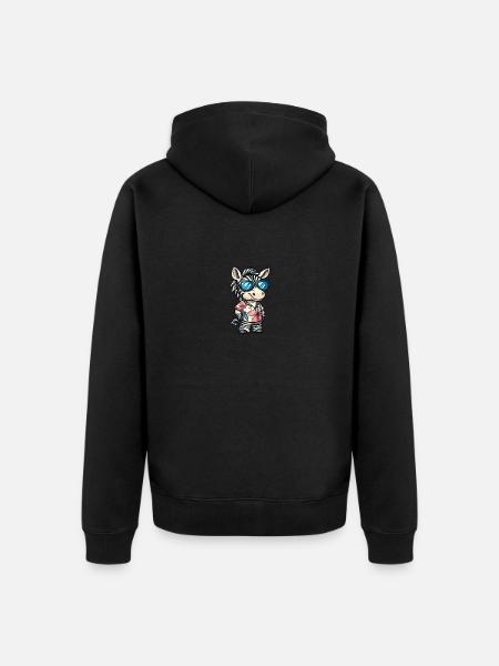 Zebra Comic Cool Summer - Unisex Premium Organic Zip Hoodie - black