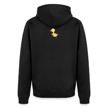 duck - Unisex Premium Organic Zip Hoodie - black - Back - Nico (187cm)