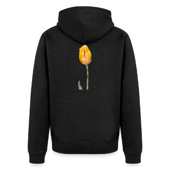 Couleurs d’eau fleurs printemps printemps tulipe - Veste à capuche bio Premium Unisexe - noir - Dos - Nico (187cm)