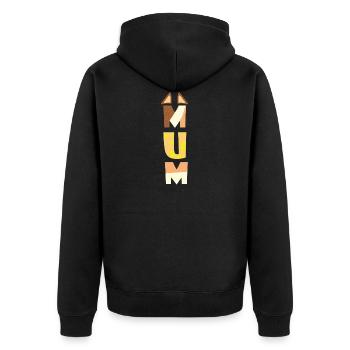 FUNNY BLUE MUM-DAD MOTHERS DAY - Unisex Premium Organic Zip Hoodie - black - Back - Nico (187cm)