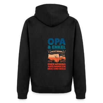Opa & Enkel Familie Enkel Geschenk - Unisex Premium Bio Zip Hoodie - Schwarz - Hinten - Nico (187cm)