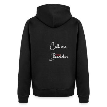 Bachelor 2023 Abschluss Promotion Sponsion - Unisex Premium Bio Zip Hoodie - Schwarz - Hinten - Nico (187cm)