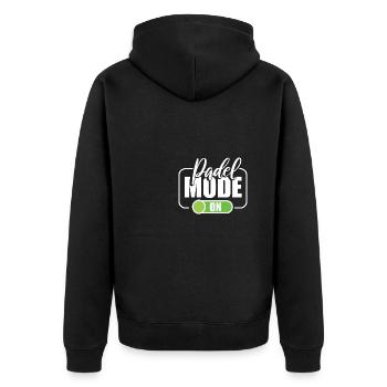 Padel Tennis Paddel Padelball Padeln Padeltennis - Unisex Premium Bio Zip Hoodie - Schwarz - Hinten - Nico (187cm)