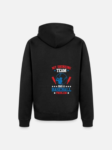 Baseball Alcohol Team - Unisex Premium Organic Zip Hoodie - black