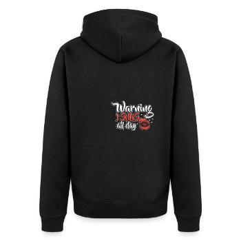 Snus rauchfrei Nichtraucher Nikotin Antiraucher - Unisex Premium Bio Zip Hoodie - Schwarz - Hinten - Nico (187cm)