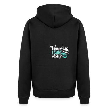 Snus rauchfrei Nichtraucher Nikotin Antiraucher - Unisex Premium Bio Zip Hoodie - Schwarz - Hinten - Nico (187cm)
