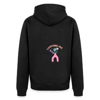 Bouquet coloré - Blooming Soul - Cadeau - Veste à capuche bio Premium Unisexe - noir - Dos - Nico (187cm)