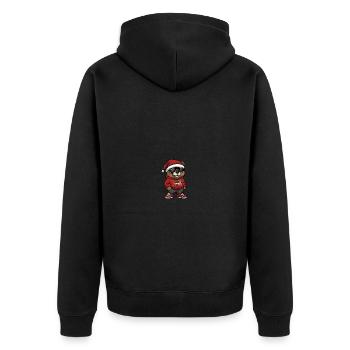 Bär Weihnachten Cool X-Mas - Unisex Premium Bio Zip Hoodie - Schwarz - Hinten - Nico (187cm)