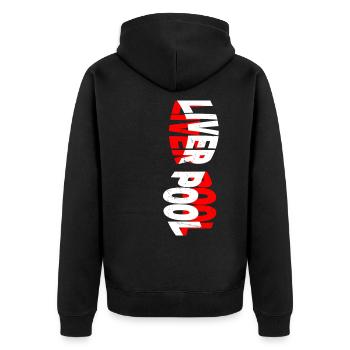 Liverpool Angleterre Royaume-Uni City Skyline Police Grunge - Veste à capuche bio Premium Unisexe - noir - Dos - Nico (187cm)