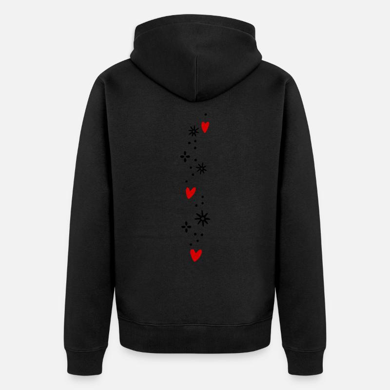 Coeurs Paillettes - Veste à capuche bio Premium Unisexe - noir