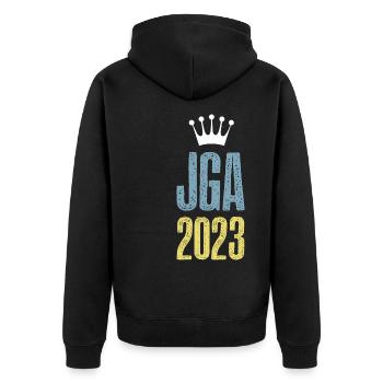 Jga 2023 Junggesellenabschied - Unisex Premium Bio Zip Hoodie - Schwarz - Hinten - Nico (187cm)
