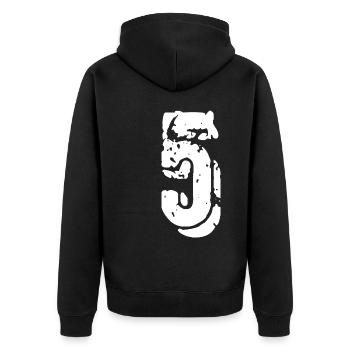 Maillot numéro 5 - Veste à capuche bio Premium Unisexe - noir - Dos - Nico (187cm)