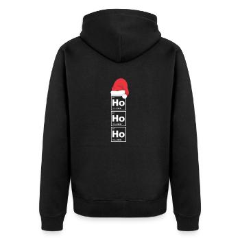 Ho Ho Ho - Unisex Premium Organic Zip Hoodie - black - Back - Nico (187cm)