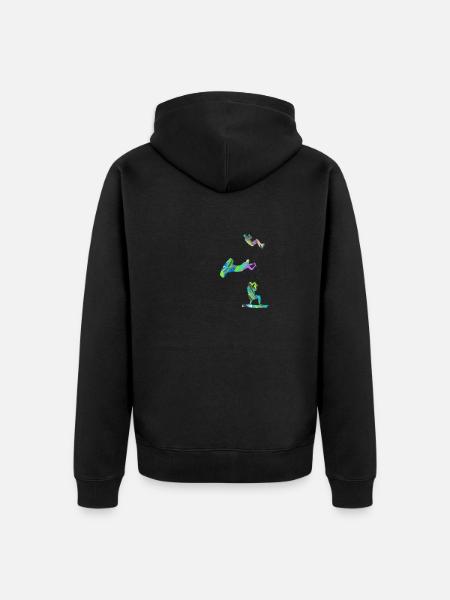 Kiting, surfing, kitesurfing, graffiti - Unisex Premium Organic Zip Hoodie - black