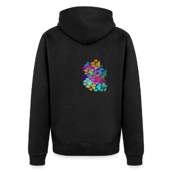 Pfote,Pfoten, Tatze, Fußabdrücke,katzenpfote - Unisex Premium Bio Zip Hoodie - Schwarz - Hinten - Nico (187cm)