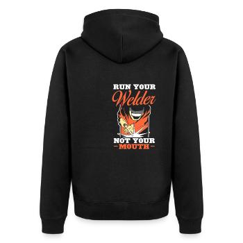 Soudage - Soudeur Love Funny Welding Pun Lover - Veste à capuche bio Premium Unisexe - noir - Dos - Nico (187cm)