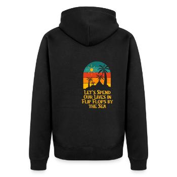 Passez votre vie à Flip Flops by Sea Beach Summer - Veste à capuche bio Premium Unisexe - noir - Dos - Nico (187cm)