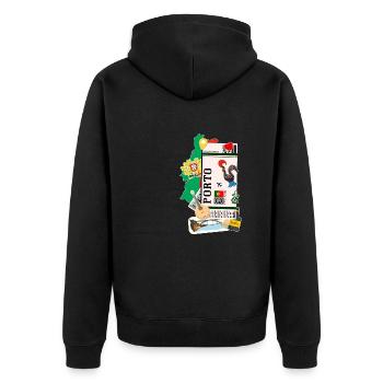 Plane ticket - boarding pass - boarding pass - Porto - Unisex Premium Organic Zip Hoodie - black - Back - Nico (187cm)