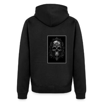 Gothic Aesthetic Occult Unholy Grunge Emo Punk - Unisex Premium Organic Zip Hoodie - black - Back - Nico (187cm)