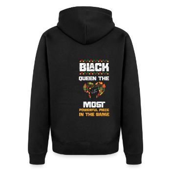 Black Queen The Most Powerful Pi... - Unisex Premium Organic Zip Hoodie - black - Back - Nico (187cm)