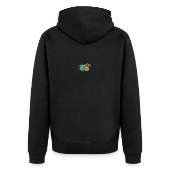 Dragon Fire T Shirt - Unisex Premium Organic Zip Hoodie - black - Back - Nico (187cm)