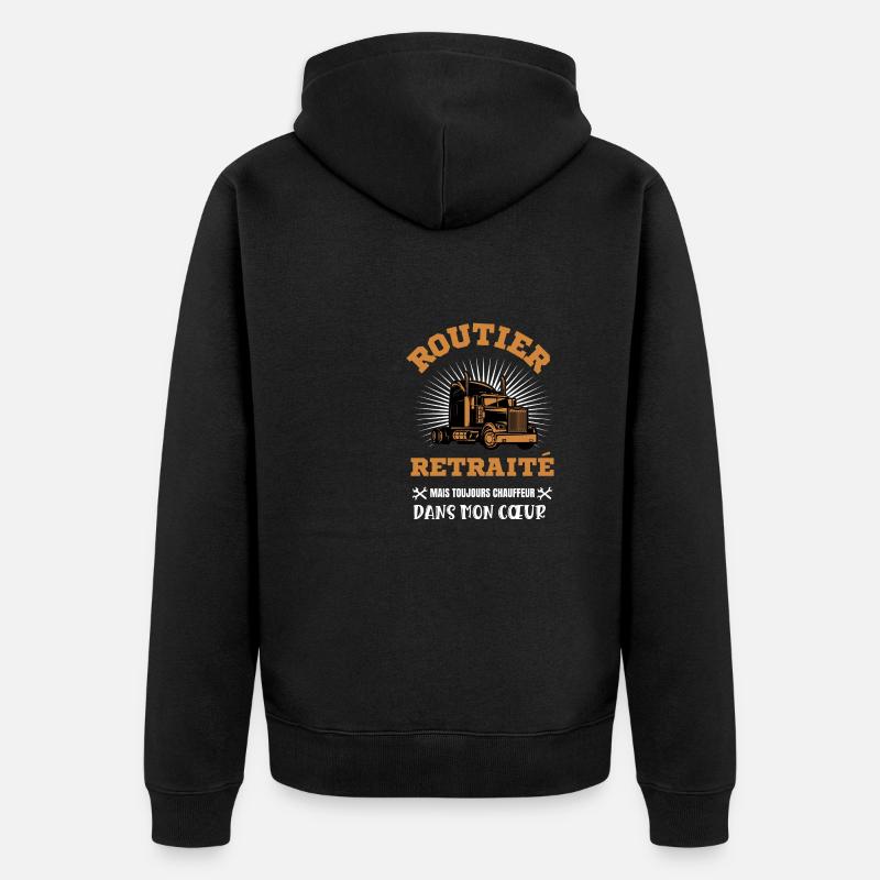 routier retraité - Veste à capuche bio Premium Unisexe - noir