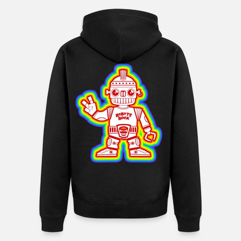 NYAN ROBOTER - Unisex Premium Bio Zip Hoodie - Schwarz