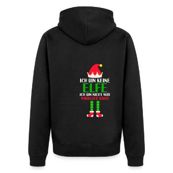 Weihnachten Elfe Elfen Geschenk - Unisex Premium Bio Zip Hoodie - Schwarz - Hinten - Nico (187cm)