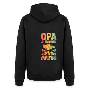 Patenonkel Pate Patenkind Geschenk - Unisex Premium Bio Zip Hoodie - Schwarz - Hinten - Nico (187cm)