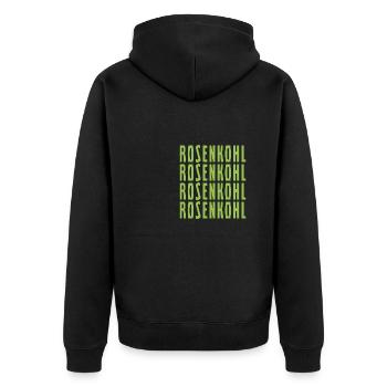 Rosenkohl Rosenkohl Rosenkohl Rosenkohl - Unisex Premium Bio Zip Hoodie - Schwarz - Hinten - Nico (187cm)