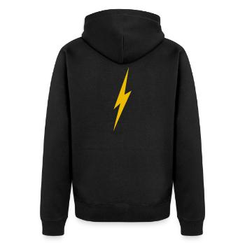 Blitz - Unisex Premium Bio Zip Hoodie - Schwarz - Hinten - Nico (187cm)