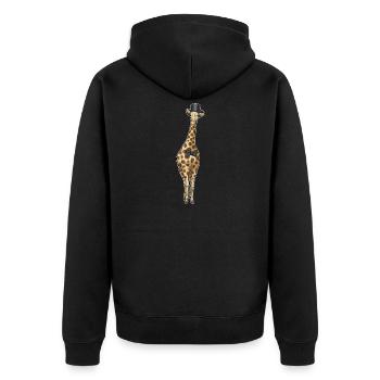 Giraffe Bräutigam Zylinder Hochzeit - Unisex Premium Bio Zip Hoodie - Schwarz - Hinten - Nico (187cm)