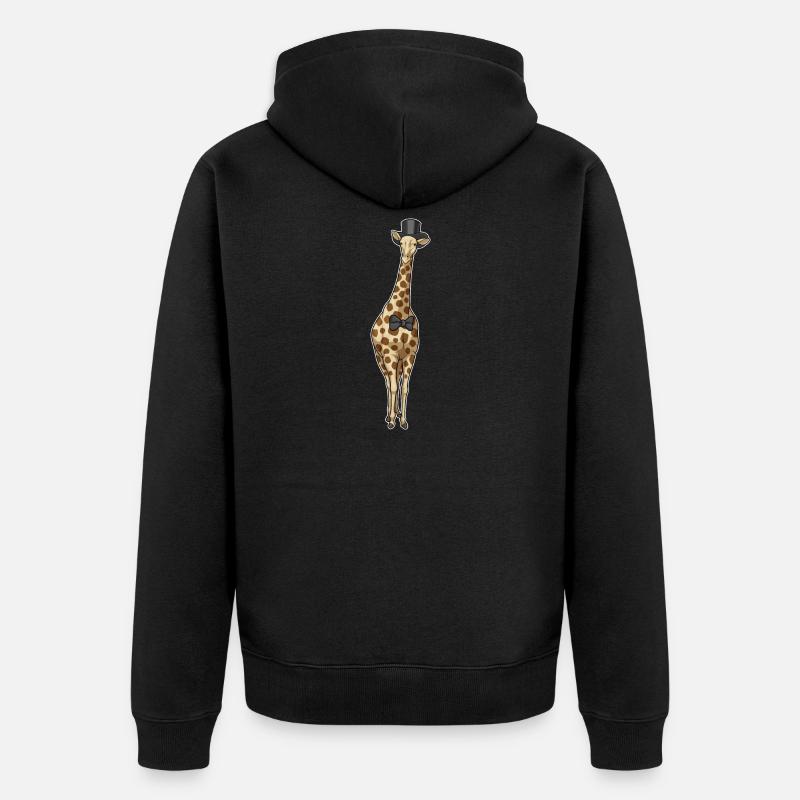Mariage Giraffe Groom Bow - Veste à capuche bio Premium Unisexe - noir