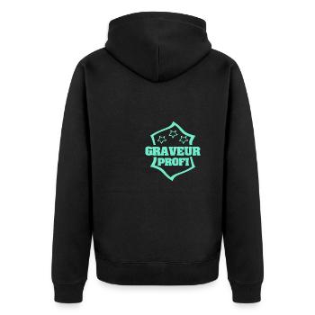 Profession Graveur - Veste à capuche bio Premium Unisexe - noir - Dos - Nico (187cm)