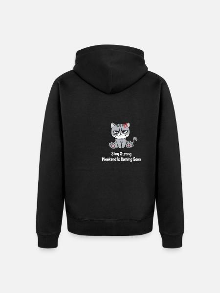 Das Wochenende kommt bald lustige Kollegen Humor O - Unisex Premium Bio Zip Hoodie - Schwarz