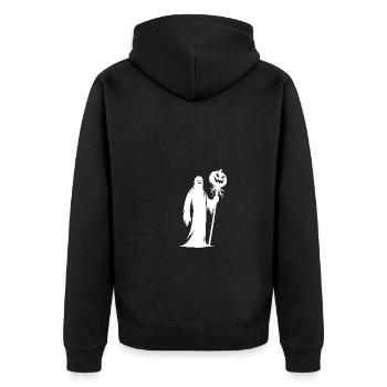Citrouille d’Halloween magique effrayante - Veste à capuche bio Premium Unisexe - noir - Dos - Nico (187cm)