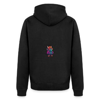 Dinosaurier triceratops Winter Comic - Unisex Premium Bio Zip Hoodie - Schwarz - Hinten - Nico (187cm)