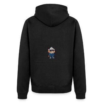 Bande dessinée d’hiver Lion - Veste à capuche bio Premium Unisexe - noir - Dos - Nico (187cm)