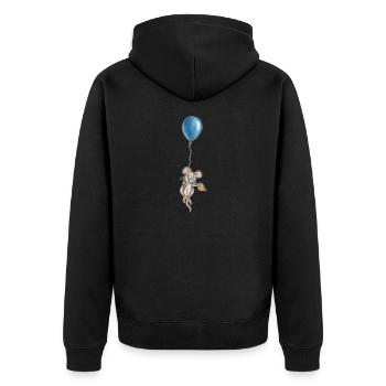 Maus - Unisex Premium Bio Zip Hoodie - Schwarz - Hinten - Nico (187cm)