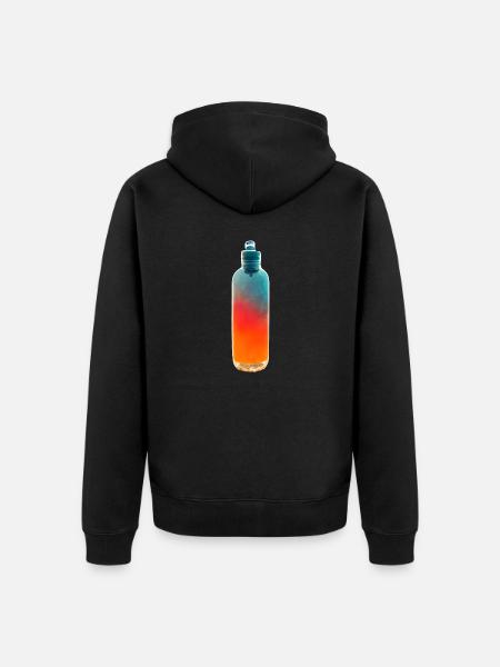Wasserflasche Retro Sport - Unisex Premium Bio Zip Hoodie - Schwarz