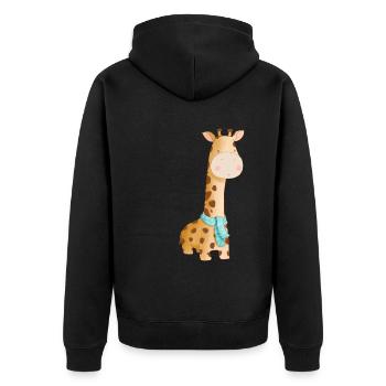 Giraffe Familie Mama Baby T-Shirt - Unisex Premium Bio Zip Hoodie - Schwarz - Hinten - Nico (187cm)