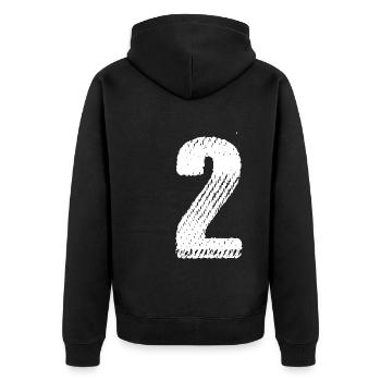 Maillot numéro 2 - Veste à capuche bio Premium Unisexe - noir - Dos - Nico (187cm)