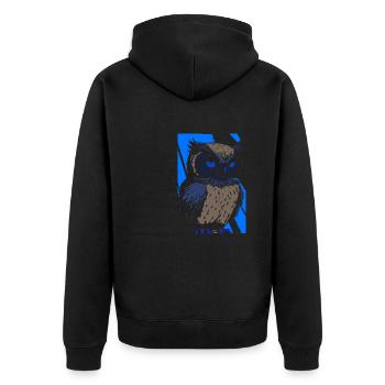 Nuit, forêt, animal, hibou, art, oiseau, faune - Veste à capuche bio Premium Unisexe - noir - Dos - Nico (187cm)