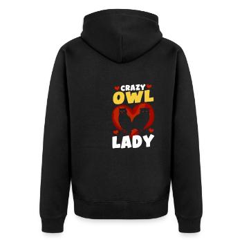 Passionné d’oiseaux de proie Chouette nocturne Lady Ornith - Veste à capuche bio Premium Unisexe - noir - Dos - Nico (187cm)