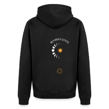 Aquarius Queen - Astrology - Unisex Premium Bio Zip Hoodie - Schwarz - Hinten - Nico (187cm)
