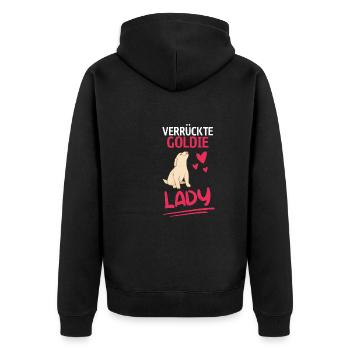 Goldie Hunde Frauen Geschenk Golden Retriever - Unisex Premium Bio Zip Hoodie - Schwarz - Hinten - Nico (187cm)