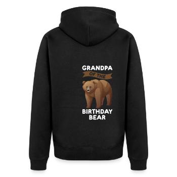 Geburtstag Opa Geburtstag Bär Geschenk - Unisex Premium Bio Zip Hoodie - Schwarz - Hinten - Nico (187cm)