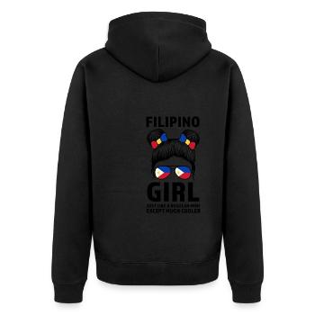 Philippinisch Filipino Philippinisches Geschenk - Unisex Premium Bio Zip Hoodie - Schwarz - Hinten - Nico (187cm)