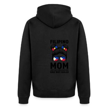 Philippinisch Filipino Philippinisches Geschenk - Unisex Premium Bio Zip Hoodie - Schwarz - Hinten - Nico (187cm)